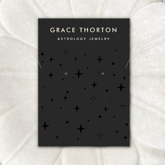 Black Celestis Stars Earring and Necklace Busine Visitenkarte