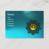 BLACK CELTIC BLUME YELLOW GEM MONOGRAM Aqua Visitenkarte (Vorderseite)