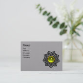 BLACK CELTIC BLUME YELLOW TOPAZ GEM MONOGRAM Grau Visitenkarte (Stehend Vorderseite)