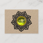 BLACK CELTIC BLUME YELLOW TOPAZ GEM MONOGRAMM VISITENKARTE (Rückseite)