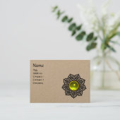 BLACK CELTIC BLUME YELLOW TOPAZ GEM MONOGRAMM VISITENKARTE (Stehend Vorderseite)