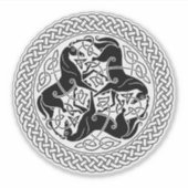 Black Celtic Epona Knoten mit Pferden Aufkleber (Vorderseite)