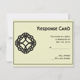 Black Celtic Eternity Knot Response Card RSVP Karte