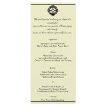 Black Celtic Eternity Knot Wedding Menu