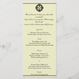 Black Celtic Eternity Knot Wedding Menu Menükarte