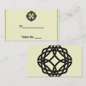 Black Celtic Eternity Knot Wedding Platzkarten (Vorne/Hinten)