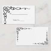 Black Celtic Knot Corner Platzkarten Hochzeit (Vorne/Hinten)