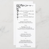 Black Celtic Knot Corner Vine Wedelmenü Menükarte (Vorne/Hinten)