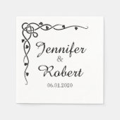 Black Celtic Knot Corner Vine Wedkin Napkin Serviette (Vorderseite)