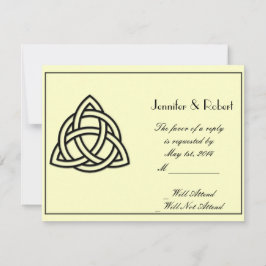 Black Celtic Knot Response Card RSVP Karte