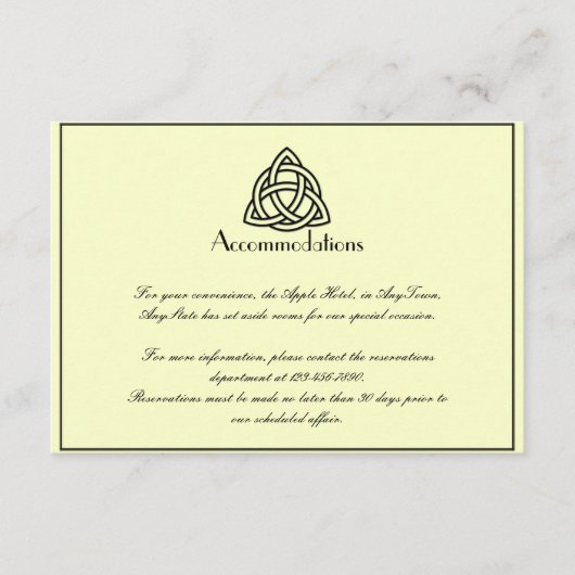 Black Celtic Knot Wedding Begleitkarte (Vorderseite)