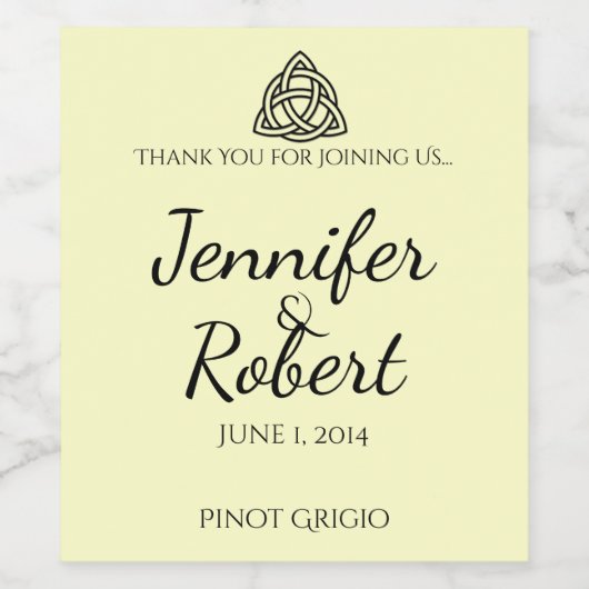 Black Celtic Knot Wine Label Weinetikett (Einzelnes Label)