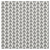 Black Celtic Triple Spiral Triskele auf Weiß Stoff (Muster)