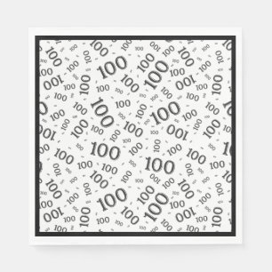 Black Centennial Random Number Pattern 100 Serviette