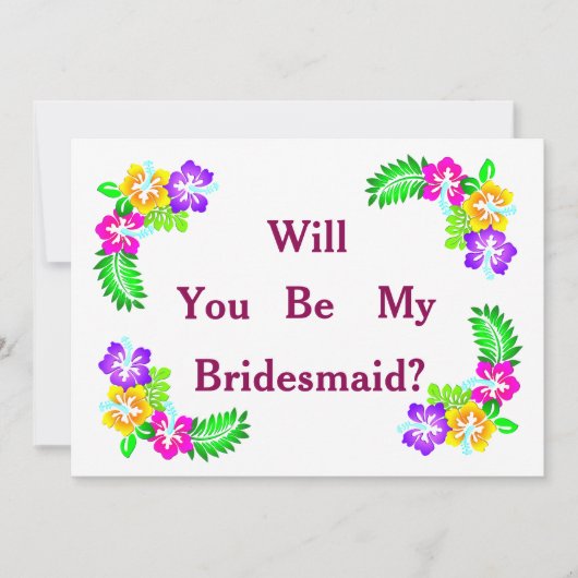 Black Chalet Board Floral Werden Sie meine Bridesm Einladung (Vorderseite)