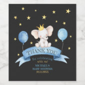 black chalk baby boy shower elephant weinetikett (Einzelnes Label)