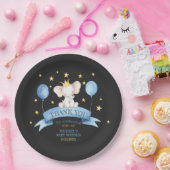black chalk baby elephant BALLOON Pappteller (Party)