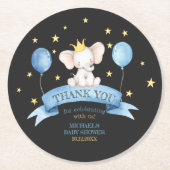 black chalk baby thank you elephant BALLOON Runder Pappuntersetzer (Vorderseite)
