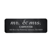 Black Chalk Board Mr. & Mrs. Rücksendeadresse (Vorne)