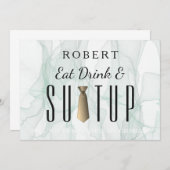 Black Chalkboard Anzug-up Werden Sie mein Trauzeug Einladung (Vorne/Hinten)