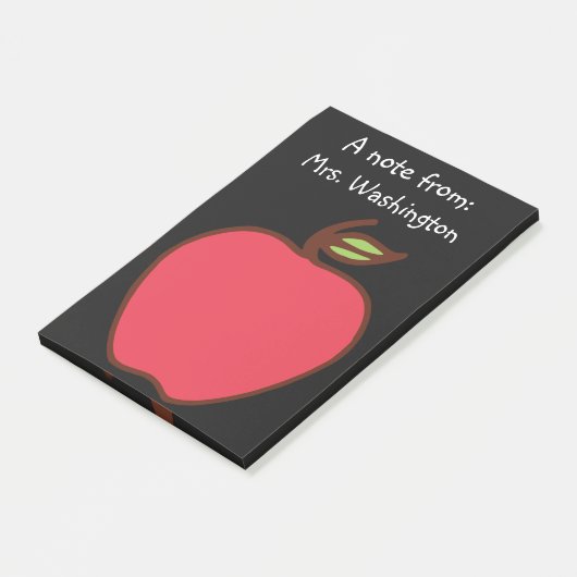 Black Chalkboard Apple Lehrer's Post It Notes Post-it Klebezettel (angewinkelt)