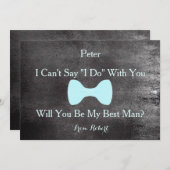 Black Chalkboard Bow Werden Sie mein Bestman Invit Einladung (Vorne/Hinten)