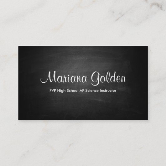 Black Chalkboard Business Card Visitenkarte (Vorderseite)