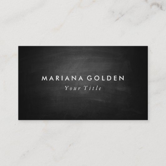 Black Chalkboard Business Card Visitenkarte (Vorderseite)
