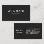 Black Chalkboard Cool Rustikal Vintag Visitenkarte (Vorne/Hinten)