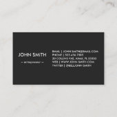 Black Chalkboard Cool Rustikal Vintag Visitenkarte (Rückseite)