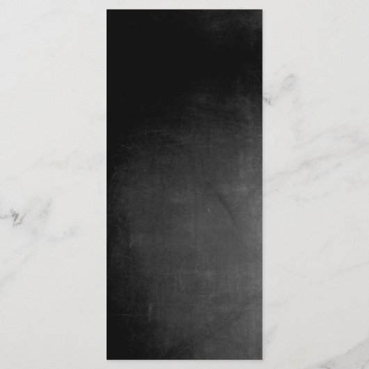 Black Chalkboard Elegantes Slim Dinner Menü Menükarte (Rückseite)