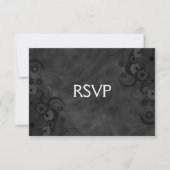 Black Chalkboard Floral Gothic UAWG Response Card RSVP Karte (Vorderseite)