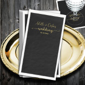 Black Chalkboard & Gold Calligraphy Wedding Serviette