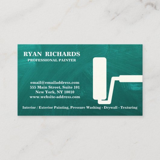 Black Chalkboard House Painting Business Card Visitenkarte (Vorderseite)