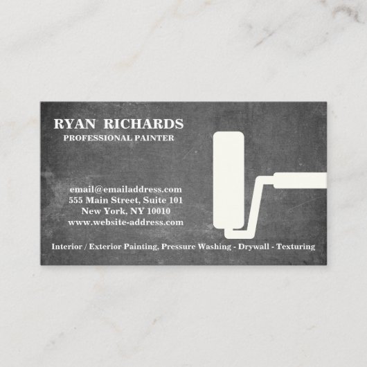 Black Chalkboard House Painting Business Card Visitenkarte (Vorderseite)