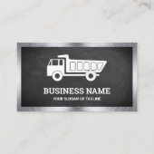 Black Chalkboard Konstruktion Hauling Dump Truck Visitenkarte (Vorderseite)