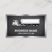 Black Chalkboard Logistics Truck Trailer Visitenkarte (Vorderseite)
