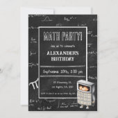 Black Chalkboard Mathemas Formeln Kinder Geburtsta Einladung (Vorderseite)