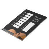 Black Chalkboard Musical Violin Practice Record Notizblock (angewinkelt)