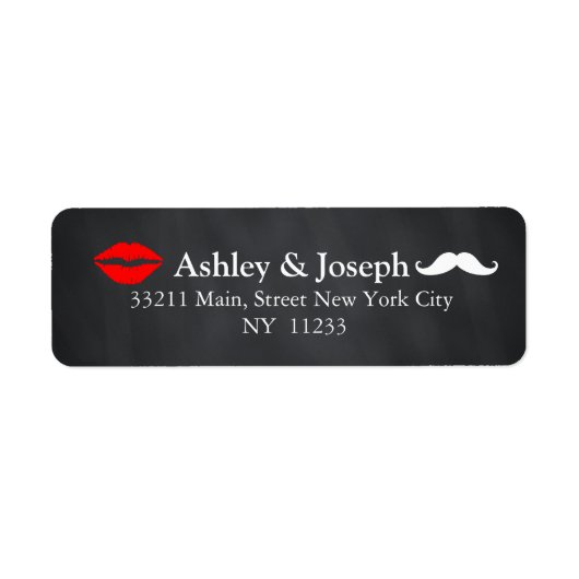 Black Chalkboard Mustache und Kiss Custom Monogram (Vorne)