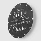 Black Chalkboard Quotes & Professions of Love Große Wanduhr (Winkel)