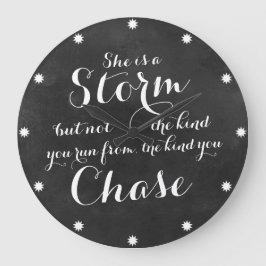 Black Chalkboard Quotes & Professions of Love Große Wanduhr