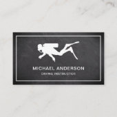 Black Chalkboard Scuba Diving Instructor Visitenkarte (Vorderseite)