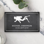 Black Chalkboard Scuba Diving Instructor Visitenkarte