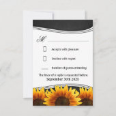 Black Chalkboard Sonnenblume Hochzeitskarten RSVP (Rückseite)