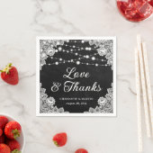 Black Chalkboard Spitzen Liebe und Dank Hochzeit Serviette (Beispiel)