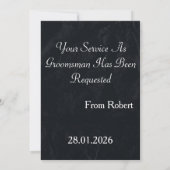 Black Chalkboard Suitup Werden Sie mein Bestman se Einladung (Rückseite)