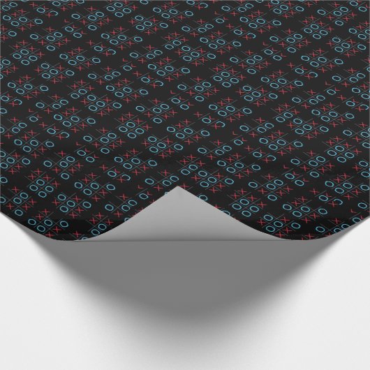 Black Chalkboard Tic Tac Toe X's und O's Game Geschenkpapier (Ecke)