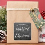 Black Chalkboard Verheiratet Little Christmas Holi Quadratischer Aufkleber<br><div class="desc">Mit Fett*fa*tin entworfen. Einfach mit eigenen Texten,  Fotos oder Bildern anpassen. Für individuelle Anfragen wenden Sie sich bitte direkt an fat*fa*tin. Es gelten benutzerdefinierte Gebühren. www.zazzle.com/fat_fa_tin www.zazzle.com/color_therapy www.zazzle.com/fatfatin_blue_knot www.zazzle.com/fatfatin_red_knot www.zazzle.com/fatfatin_mini_me www.zazzle.com/fatfatin_box www.zazzle.com/fatfatin_design www.zazzle.com/fatfatin_ink</div>