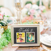 Black Chalkboard Wedding Foto Tischnummer